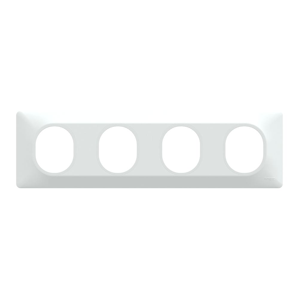 Plaque 4 post Horiz 71mm Blanc